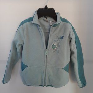 New Balance Girl's Size 6 Blue‎ Floral Full Zip Fleece Jacket
